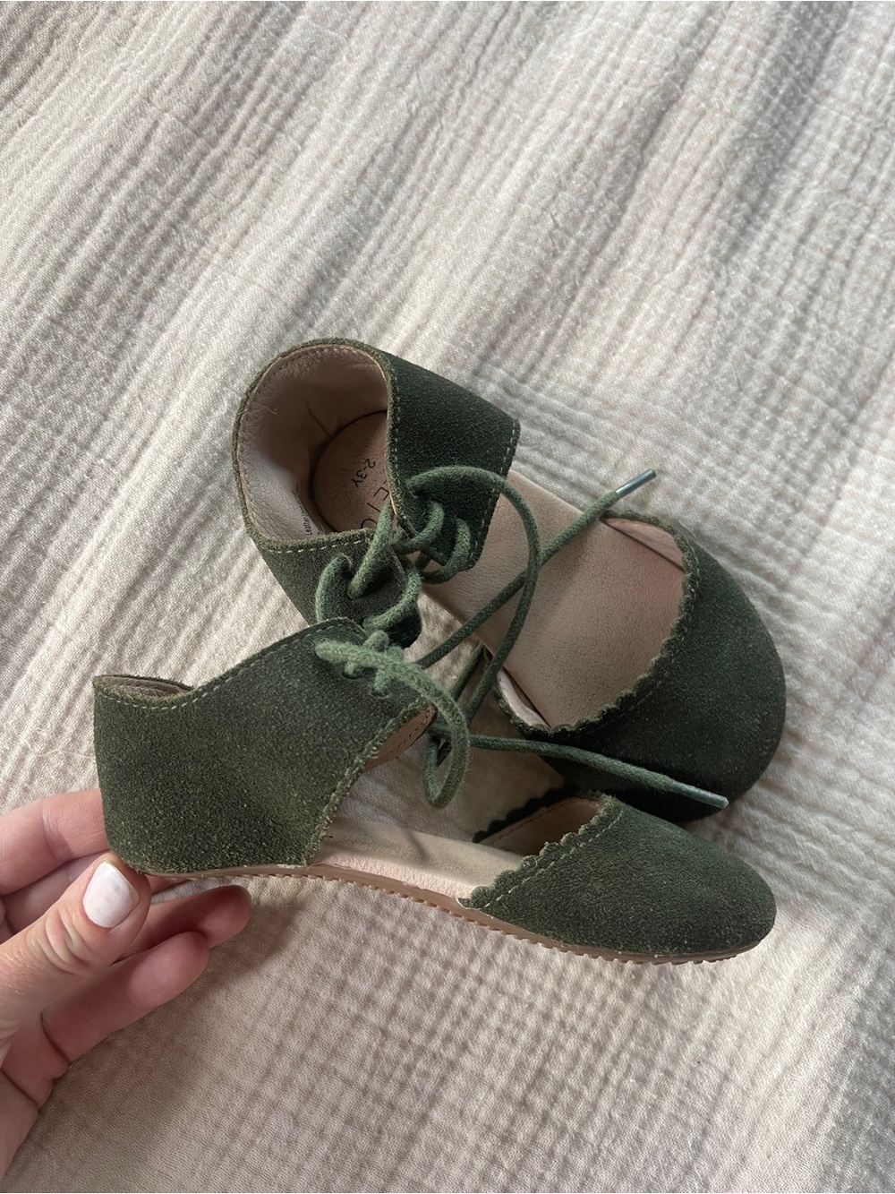 Monkey Feet Green Suede Flats